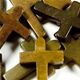 10 piece bag of 30 x 40mm old jade cross pendant with 1.5mm hole.