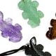 10 pc bag of assorted 25mm gemstone lizards on cord.