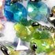 25 pc bag of assorted faceted glass earrings.