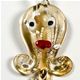 5 pc pack of octopus glass foil pendants.