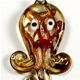 5 pc pack of octopus glass foil pendants.