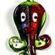 5 pc pack of octopus glass foil pendants.