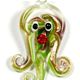 5 pc pack of octopus glass foil pendants.