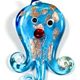 5 pc pack of octopus glass foil pendants.