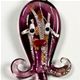 5 pc pack of octopus glass foil pendants.