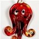5 pc pack of octopus glass foil pendants.