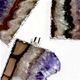 10 piece sheet of silver plated amethyst slice pendant. Approximately 40mm long