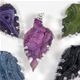 10 piece sheet of silver plated dyed agate druzy leaf pendants.