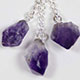 10 piece sheet of amethyst triple drop pendants.