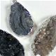 10 piece sheet of silver plated agate druzy oval and teardrop pendants.