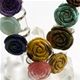 24pc sheet of carved gemstone rose ring. 20mm rose with adjustable band.
