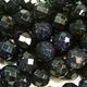 16" strand of faceted 10mm round blue goldstone beads.