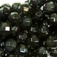 16" strand of faceted 10mm round black obsidian beads.
