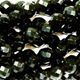 16" strand of faceted 6mm round black obsidian beads.