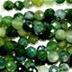 16" strand of faceted 6mm round green moss agate beads.