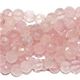 16" strand of faceted 6mm round rose quartz beads.