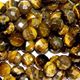 16" strand of faceted 6mm round tigereye beads.