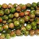 16" strand of faceted 6mm round unakite beads.