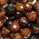 16" strand of faceted 8mm round mahogany obsidian beads.