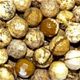 16" strand of faceted 8mm round picture jasper beads.