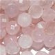 16" strand of faceted 8mm round rose quartz beads.