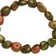 10 pc bag Unakite tumbled stone bracelet on elastic cord. Tiny size