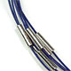 Dark blue cable choker with magnetic clasp