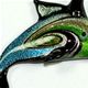 D017- Dolphin glass foil pendant