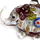 E001 - Elephant  glass foil pendant