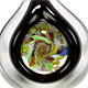 BE035 - Bullseye glass foil pendant