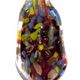 BL010 - Backward leaf glass foil pendant