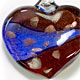 TH014 - Twisted heart glass foil pendant