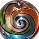 WD005-Glass Foil Wavy Disc Pendant