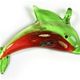 D002- Dolphin glass foil pendant