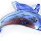 D008- Dolphin glass foil pendant