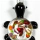 T003- Turtle glass foil pendant